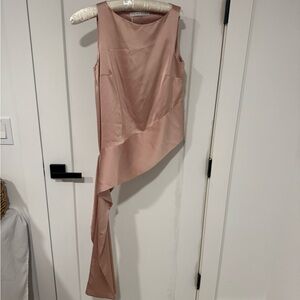 Trina Turk Blush Silk Top with long drap bottom